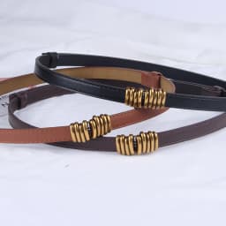 Thin Retro Gold Buckle Adjustable Women Belts Pu Leather Fashion Wild Skinny Waistbands Dress Jeans Pants Decorative Straps
