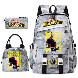 My Hero Academia Anime Print School Backpack Set for Girls Casual Lightweight Student Bookbag with Lunch Bag Pencil Case