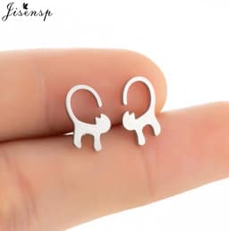 Cartoon Animal Earings Multiple Stainless Steel Cat Stud Earring for Women Girls Small Dog Paw Ear Studs Funny Jewelry Oorbellen
