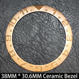 Sloping 38mm * 30.6mm Ceramic/Aluminum Blue Luminous Bezel GMT and Diving Watch Insert Fit for 40mm Watch Case Replacement Watch