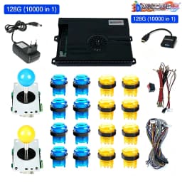 128GB 3D Pandora Saga Box EX2 10000 in 1 DIY Kit Arcade  Game Console 8 Way Joystick Led Lights Button Cabinet Bartop 2 Playes