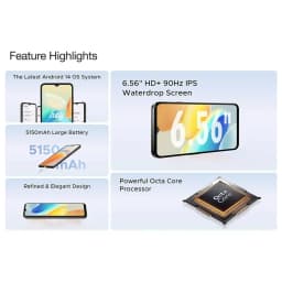 Global version DOOGEE N55 PRO Mobile Phone 6.56" 90Hz IPS Screen Telephone Portable 4GB+128GB 13MP 5150mAh Smartphone Android 14