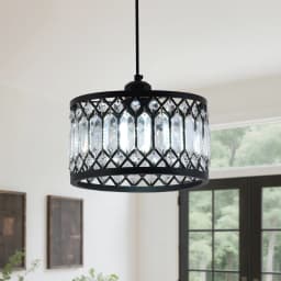 Black Crystal Chandelier Ceiling Light Iron Art Modern LED Pendant Lamp for Living Room Bedroom Home Decor Pendant Lights