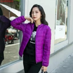 Down Jacket Women Parkas Windproof Puffer Coat New Autumn Winter Warm Stand-UP Collar Thin Cotton Coat Short Overcoat Top Ladies
