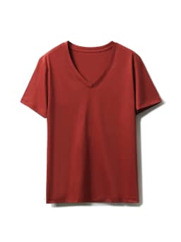 SuyaDream, Women Solid T Shirts, 10% Silk 58% Cotton, V Neck, Short Sleeved Tee, 2025 Summer Candy Colors Basic Cozy Top
