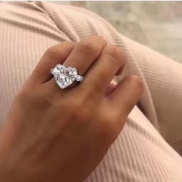 Luxury 925 Sterling Silver Wedding Engagement Simulated Diamond White Gold Ring Fine Jewelry Wholesale