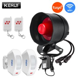 KERUI Tuya WIFI Siren Alarm System Installation Simple Infrared Sensor Connection Remote Control Home Security Protection Set