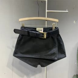 Retro Spice Girl Fake Two-piece Design Denim Shorts A-word Skirts Shorts Women Hot Pants