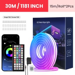 Neon LED Rope Lights, LED Lights For Bedroom Flexible LED Light Strip With Remote And APP Control RGB Lighting Strip