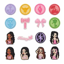 16-100pcs Cartoon Katseye Musical Theme Series PVC Shoe Charms Accessories DIY Detachable Waterproof PVC Shoe Decorations Gifts