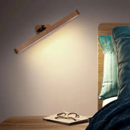 LED Night Light Wooden Mirror Front Fill Light Portable Rechargeable Magnetic Wall Lamp For Touch switch Bedroom Bedside Lamps