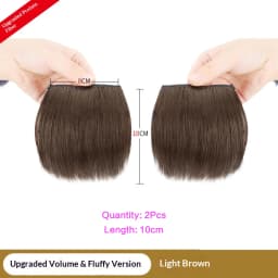 2Pcs Synthetic Short Straight Pad Invisible Hair Extension Lining of Hair Top Side Cover Hairpiece for Women