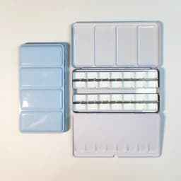 Empty Watercolor Palette Tin Color Mixing Palette Paint Storage Box Iron Paint Tray with Half/Full Pans For Painting