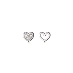 La Monada Womens Earrings Silver 925 Ear Piercing Small Hollow Heart 925 Silver Earrings For Women Silver Stud Earrings Girl