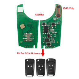 433Mhz 2 Buttons Remote Key For Vauxhall Opel Astra J Corsa E Insignia Zafira C 2009-2015 Transponder Chip ID46 315Mhz Flip Car