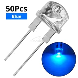 50Pcs 8mm Super Bright Diode Led Lamp Bead LED Power Bulb White Red Yellow Blue Green Emitting Light Decoration Atmosphere Neon