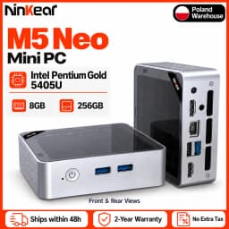 Ninkear M5 Neo Mini Desktop Computer for Home Office, Online Learning, Web Browsing and Streaming, Intel Pentium Gold 5405U, 8GB RAM, 256GB SSD, Windows 11, Dual HDMI, WiFi 5, Bluetooth 5.0, Gigabit LAN