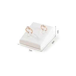 Window Jewelry Ring Holder Stand Show Counter Cabinet Display Tray Insert Jewellery Ring Storage White Leather Presentation Rack