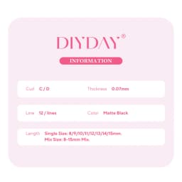DIYDAY U-shaped Eyelash Extension Easy to Apply 3D Volume False Lashes Natural Wispy U YY Shape Faux Mink Eyelashes for Makeup