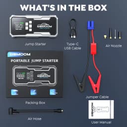 1000A/1500A PEAK Car Emergency Multifunction 12v Battery Booster Tire Inflator Super Compressor Jump Starter Power Bank Air Pump