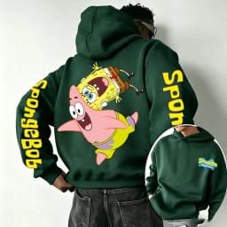 SpongeBob SquarePants and Patrick Star Cartoon Anime 2026 Spring and Autumn Men's and Women's Fashion Sports Hoodies