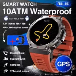2025 New Military Bluetooth Call Smart Watch Built-in GPS Compass Barometric Altimeter 10ATM Waterproof Sports Smartwatches Men