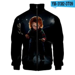 Coats Horror Movie Chucky Stand Collar Jackets Seed of Chucky Sweatshirt Cosplay Costume Long Sleeve Zipper Hoodies