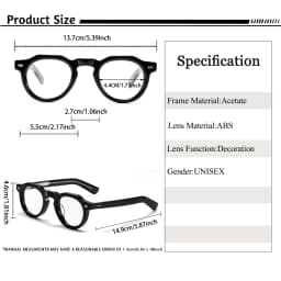 CATERSIDE Vintage Round Men Optical Glasses Frame Acetate High Quality Pin Core Thick Frame Glasses Women Decoration Eyeglasses