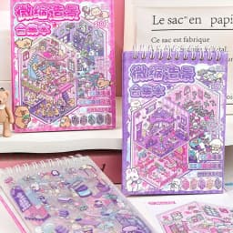 Mr. Paper 30Pcs 3d three-dimensional stacking miniature scene stickers scenery sticker book girls puzzle handmade diy stress