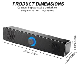 Wired Stereo Desktop Speakers 4D Surround Mini Stereo Sound Bar Home Soundbar System for TV PC Laptop Gaming Home Theater