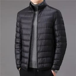 Lightweight Short down Cotton Jacket for Men Autumn Winter Fashion Urban Style Hooded Coat Thin Model Regular Length Silk Cotton
