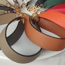 58cm Leather Bag Strap Handle Short Shoulder Belt Gold Buckle for Women Crossbody Handbag Replacement Strap Accessory 3.8cm Wide