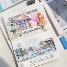 Journal GO 24pages Scenic View Landscape Sticker Book 4-Season Long Strip Decals for Journaling Scrapbooking Planners DIY Crafts
