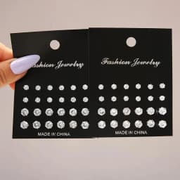 12/24/36 Pairs Shiny Zircon Stud Earrings Set for Women Men Daily Versatile Chic Silver Color Crystal Ear Jewelry Accessories