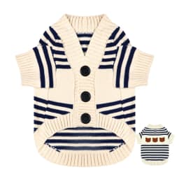 Dog Sweaters for Small Dogs Cute Bear Cardigan Pet Coat Autumn Winter Striped Puppy Clothes Dog Warm Knitted Jacket Dog Pullover