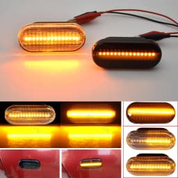 2x Side Marker Light For Seat Ibiza 6L Cordoba Toledo Leon 1M Skoda Octavia Dynamic LED Turn Signal Flashing Indicator Blinker