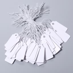 100pcs/lot Jewelry Small Tags Square Blank Tags Card Cowhide Elastic Thread Hanging Tags Price Tag Jewelry Display Marking Label