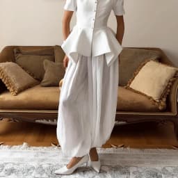 Talenza Women's Fashion Casual Pants Elegant Solid Patchwork Loose Long Pants Vintage Summer Commuter High Street Female Pants
