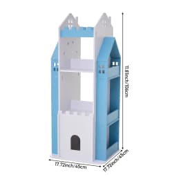 3/4 layer castle children's house rotating bookshelf toy storage rack display bookshelf storage cabinet home decoration