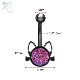ZS 1 PC Cute Shell Pendant Belly Button Ring Moonstone Drop Belly Rings 14G Stainless Steel Summer Flower Navel Piercing Jewelry