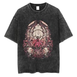 Washed Vintage Game Hollow Knight Double Sided Print T-shirt Men Women Fashion Casual T-shirts Oversized Short Sleeve T Shirts