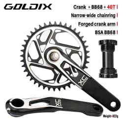 GOLDIX Mountain Bike Crank Chain Wheel Set, Fixed with 3 Screws, Leg Length 170mm/175mm Offset 3 Degrees 30T 32T 34T 36T 38T