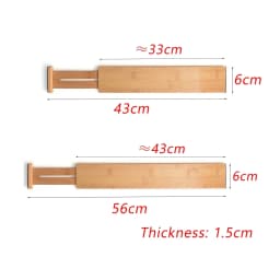 1/2/4Pcs Bamboo Drawer Dividers Organizers Adjustable Expandable Spring Loaded Drawer Separators for Kitchen Bedroom Dresser