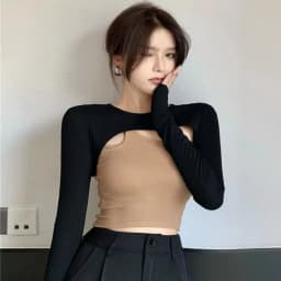 Modal Ice Silk Arm Sleeves Ultra-thin Sexy Women Crop Top Long Sleeve Summer UV Arm Cover Sleeve Shawl Outdoor Sports T-Shirt