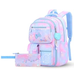 Girls 3Pcs School Backpack Set Sweet Cute Large Capacity Spine Protection Lightweight Children Primary Student Shoulder Bag