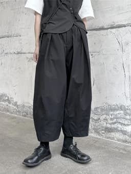 [EAM] High Elastic Waist Black Pleated Long Wide Leg Pants New Loose Fit Trousers Women Fashion Tide Spring Autumn 2026 1DF9659