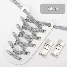 Rainbow Elastic Laces Sneakers Flats Cross buckle No Tie Shoelaces Adults Kids Fashion Glitter Rubber Shoelace Shoe Accessories