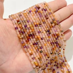 Faceted Natural 2 3 mm Stone Bead Zircon Rose Quartzs Amethysts Rubys Agates Seed Beads for Jewelry Making Beadwork DIY Supplies