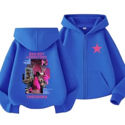 Rapper Theodora Mega Bbl Bad Boy Lovestory Zipper Hoodie Men Women Hip Hop Fashion Zip Up Jacket Man Oversized Zip Up Sweatshirt