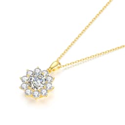Original Design 18K Gold Moissanite Pendant 2ct VVS1 AU750 Bauhinia Necklace for Women Anniversary Party Gift Trendy Jewelry